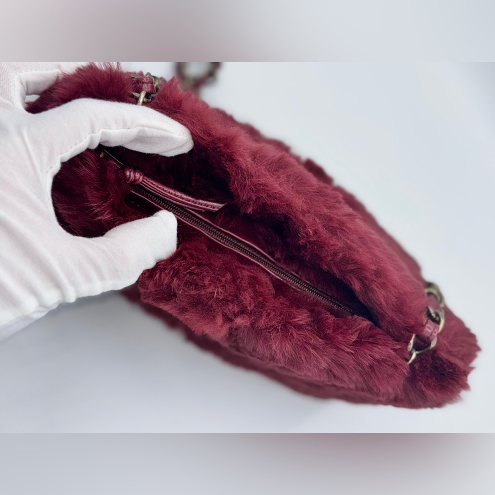 Chanel Vintage Rabbit Fur Coco Mark Chain Shoulder Bag - Picture 10 of 16